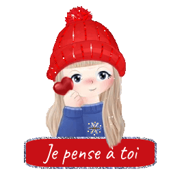Gif animé je pense à toi fille